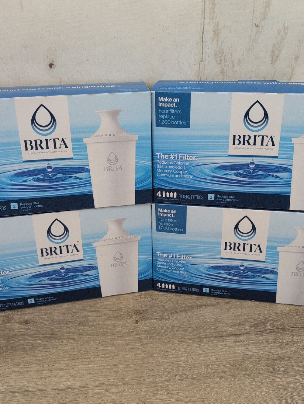Lot Of 4 Brita Standard Replacement Filters For Brita Water Pitchers - 4 Pack